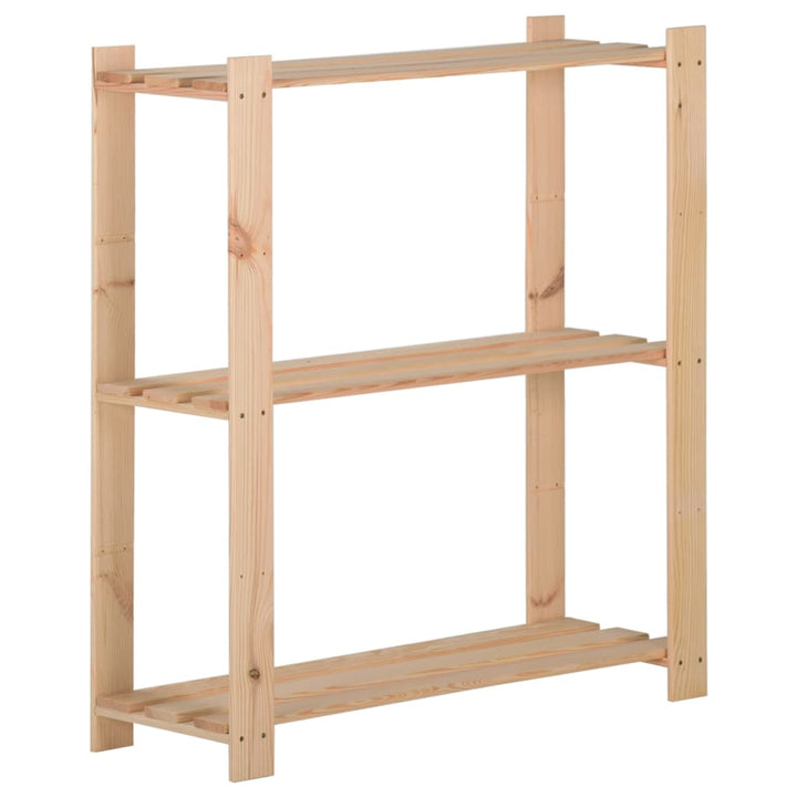 Förvaringshylla 3 Hyllplan 80X38X90 Massiv Furu