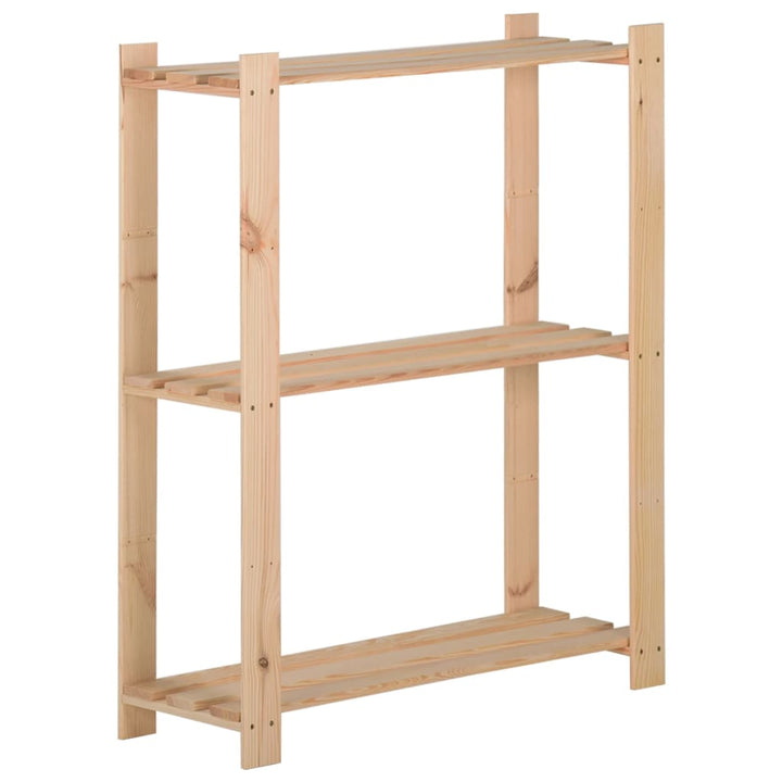 Förvaringshylla 3 Hyllplan 80X38X90 Massiv Furu