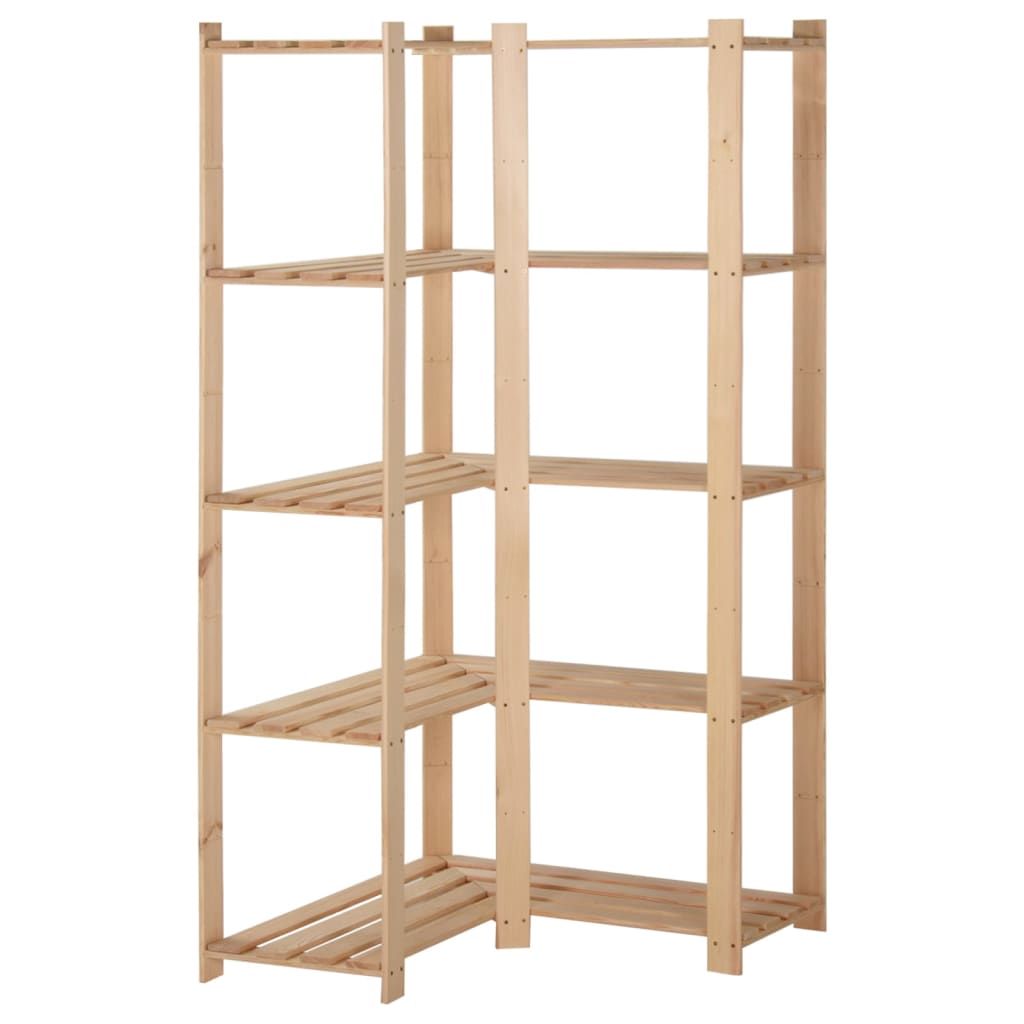 Lagerhylla Hörn 5 Hyllplan 82,5X82,5X170 Cm Massiv Furu