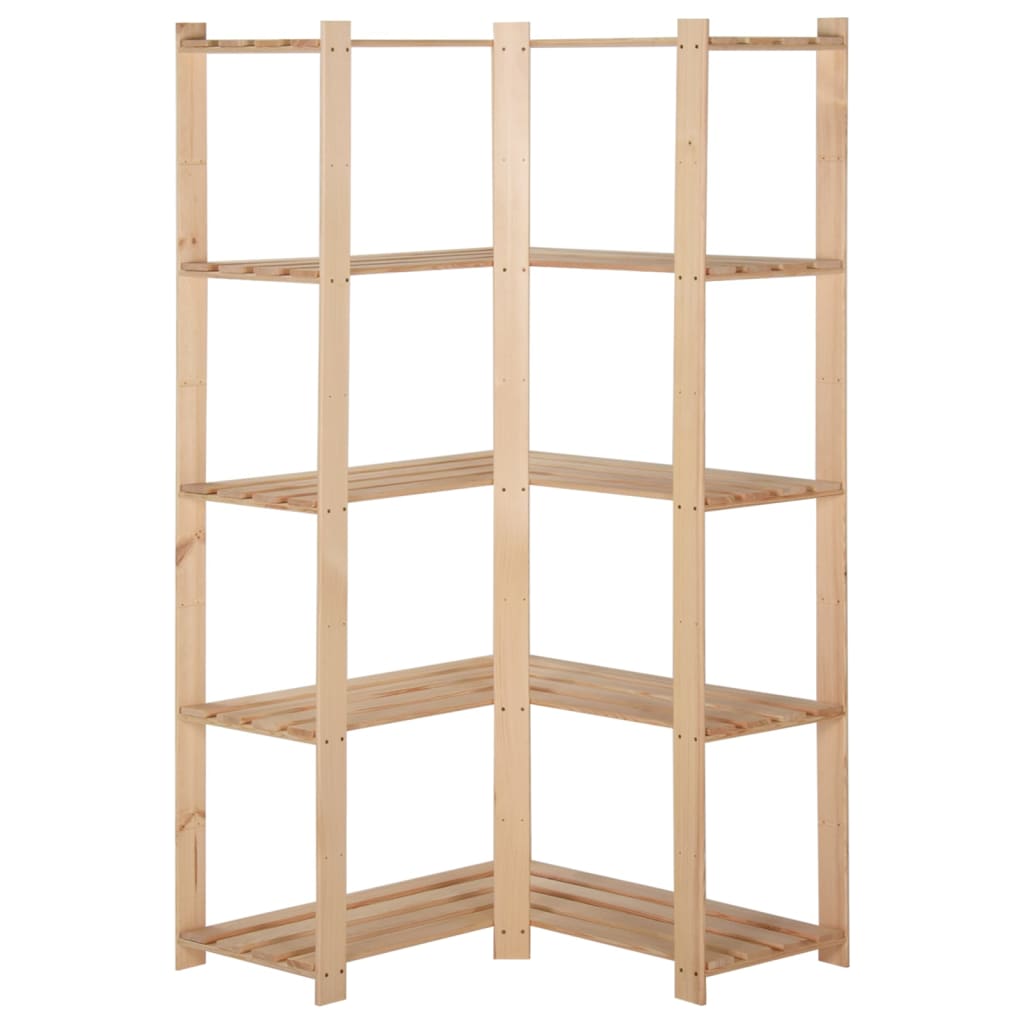 Lagerhylla Hörn 5 Hyllplan 82,5X82,5X170 Cm Massiv Furu
