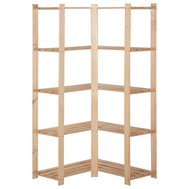 Lagerhylla Hörn 5 Hyllplan 82,5X82,5X170 Cm Massiv Furu
