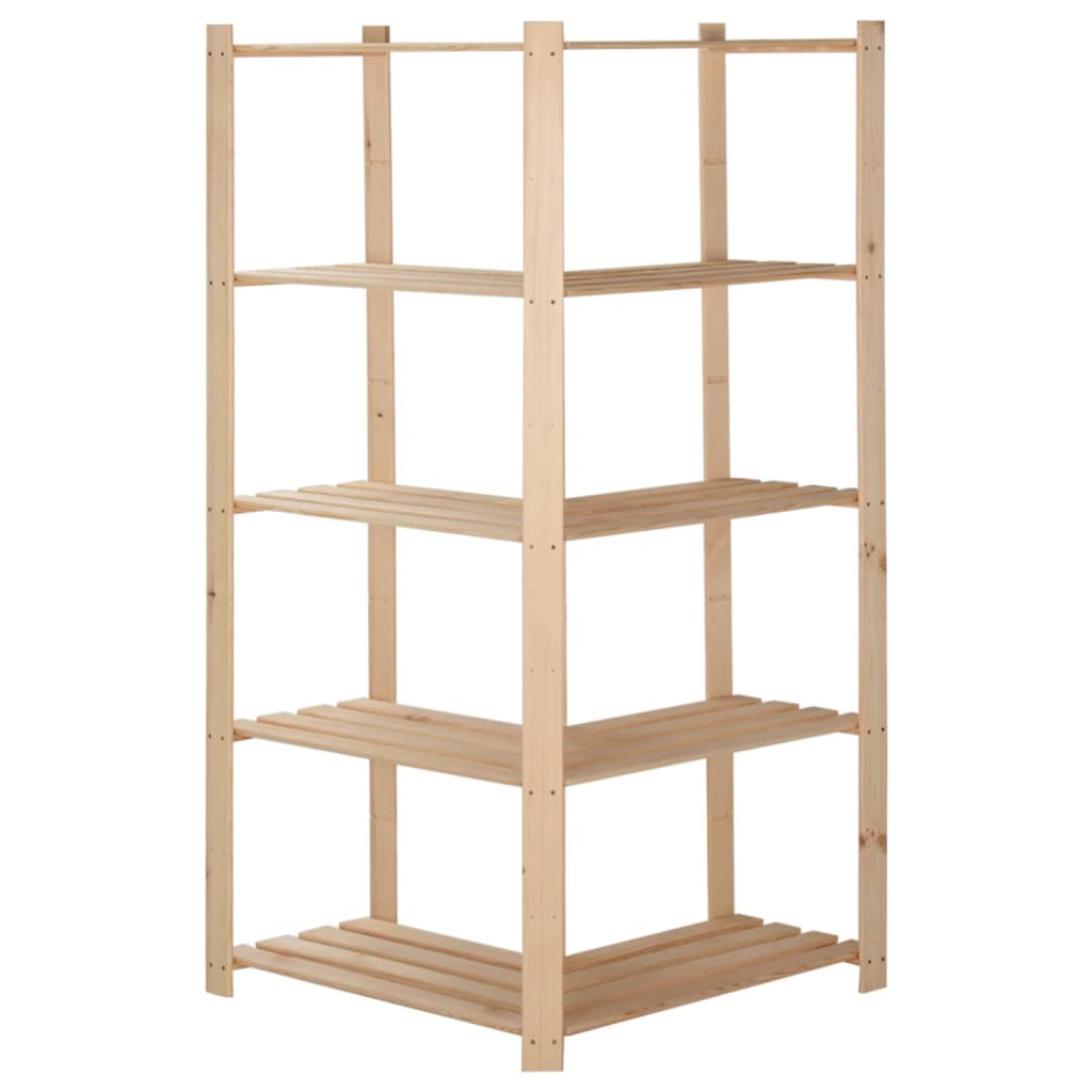 Lagerhylla Hörn 5 Hyllplan 82,5X82,5X170 Cm Massiv Furu
