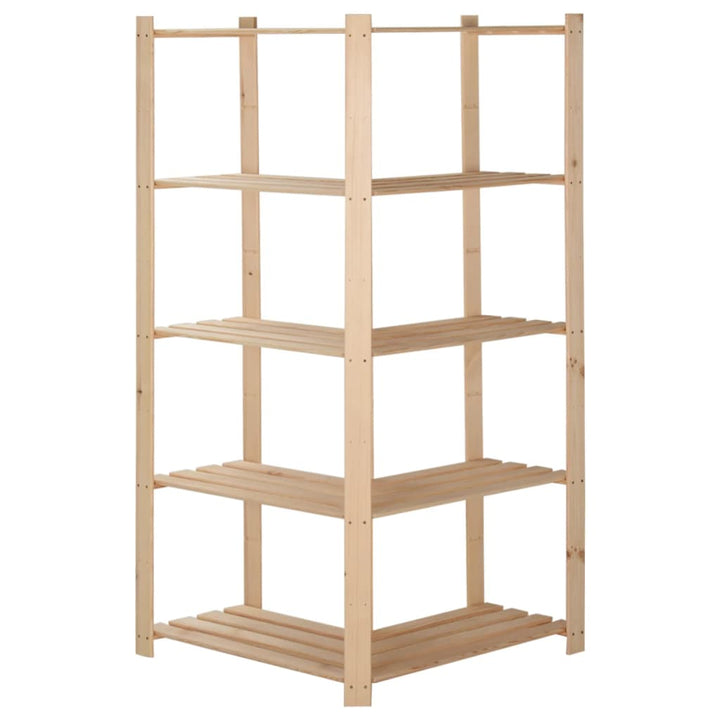 Lagerhylla Hörn 5 Hyllplan 82,5X82,5X170 Cm Massiv Furu