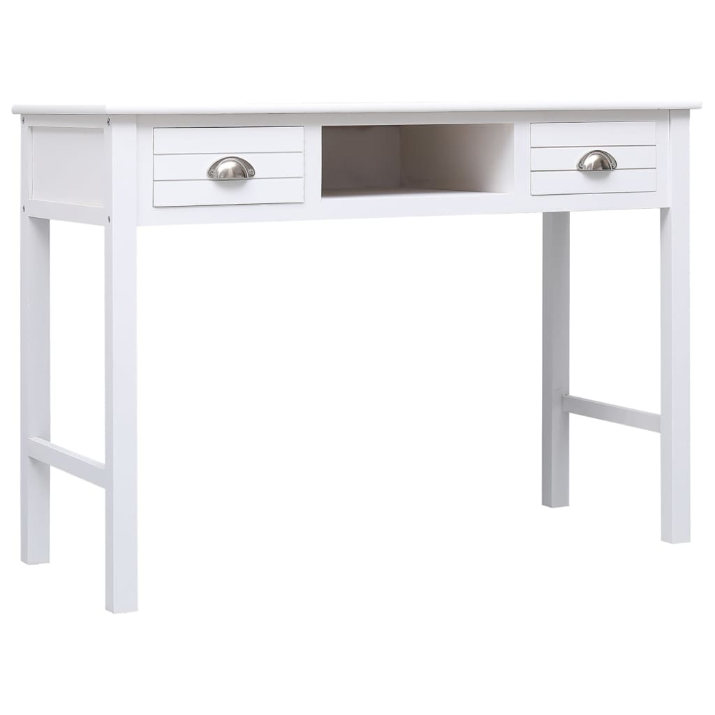 Skrivbord Vit 108X45X76 Cm Massivt Kejsarträ