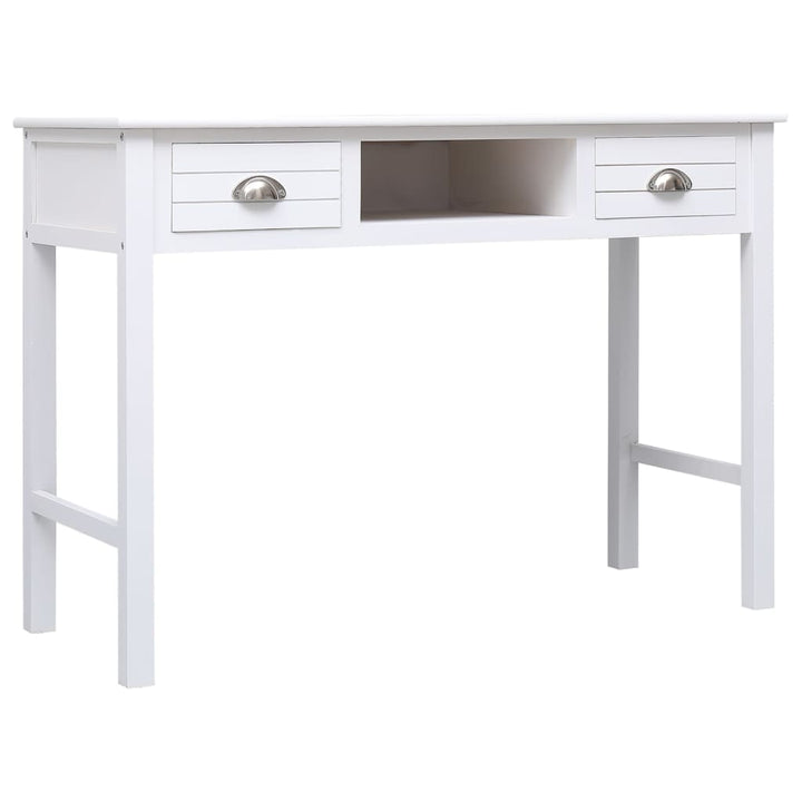 Skrivbord Vit 108X45X76 Cm Massivt Kejsarträ