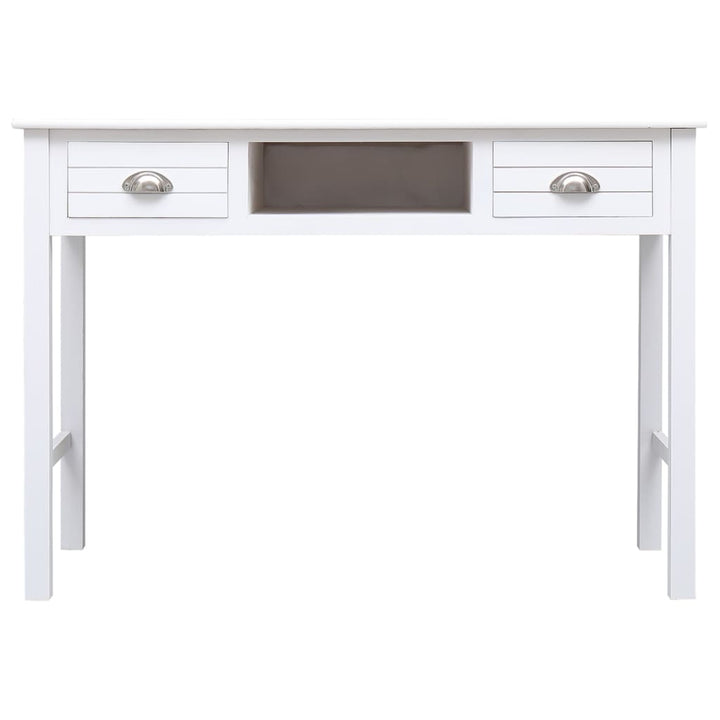 Skrivbord Vit 108X45X76 Cm Massivt Kejsarträ