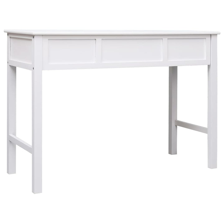 Skrivbord Vit 108X45X76 Cm Massivt Kejsarträ