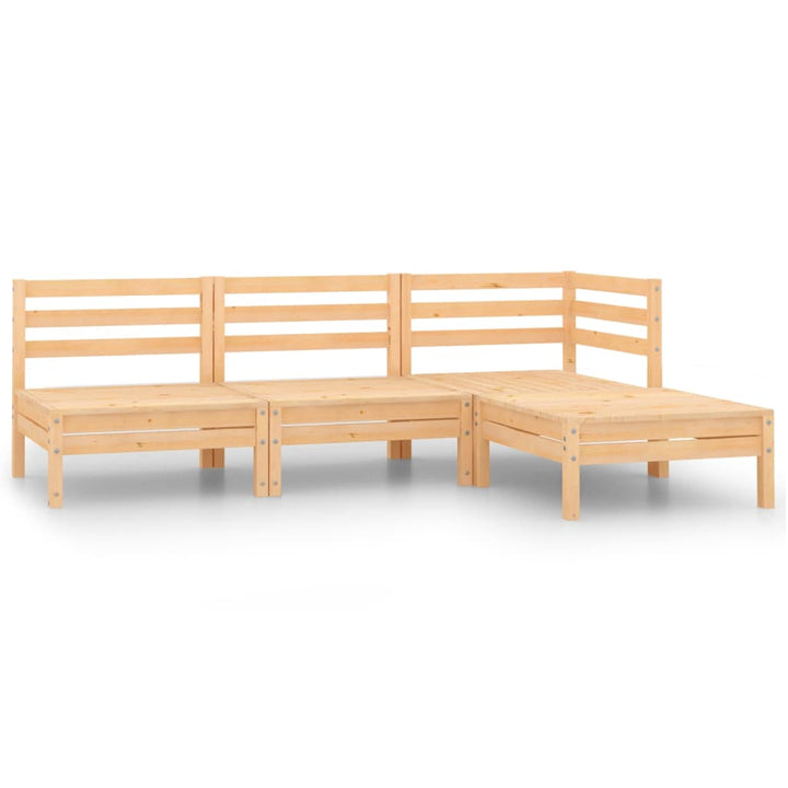 Loungegrupp För Trädgården 4 Delar Massiv Furu