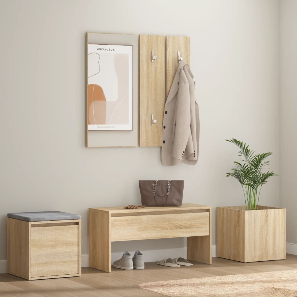 Hallmöbler Set Sonoma-Ek Konstruerat Trä