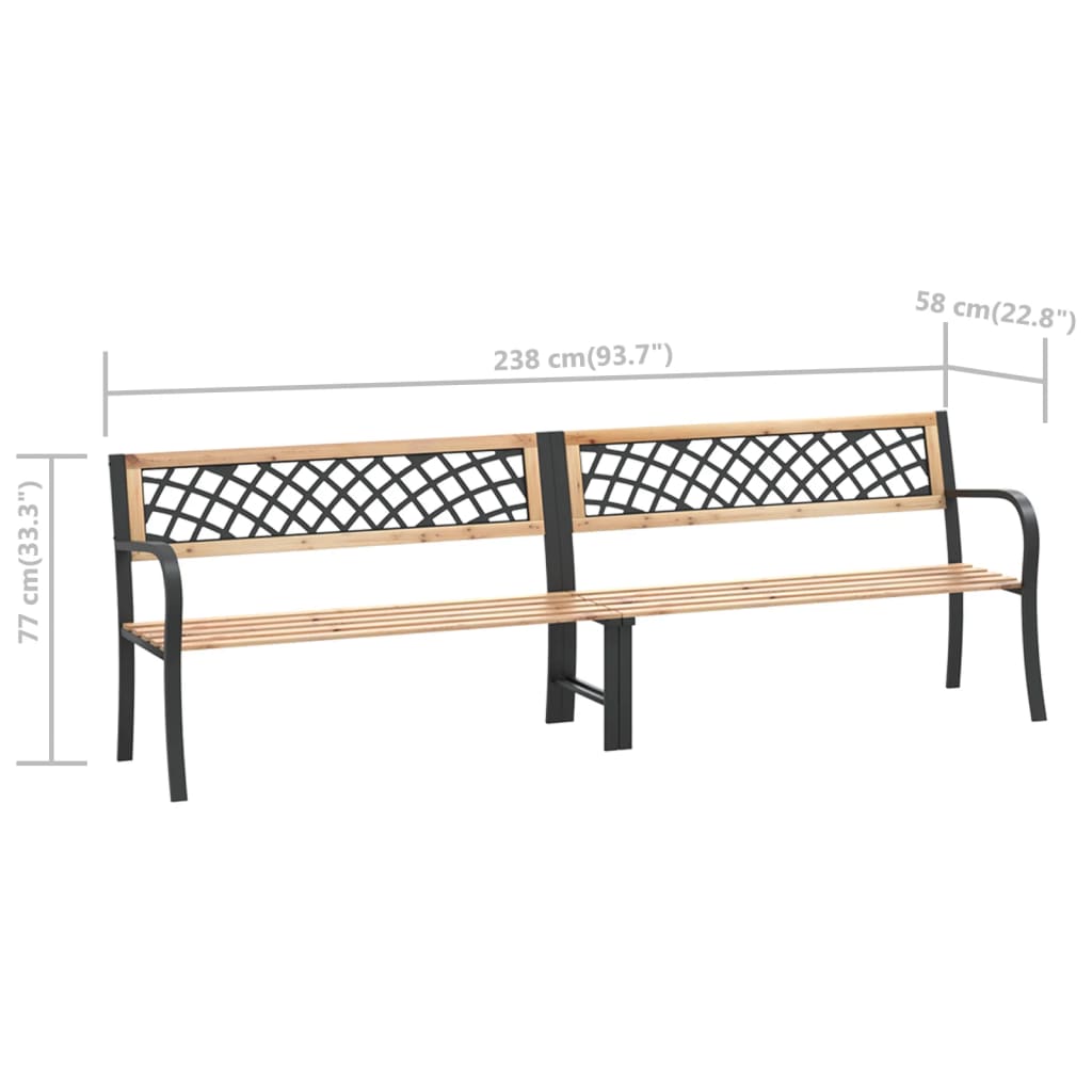 Trädgårdsbänk Dubbel 238 Cm Kinesiskt Granträ