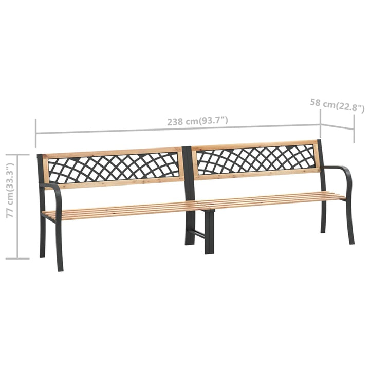 Trädgårdsbänk Dubbel 238 Cm Kinesiskt Granträ