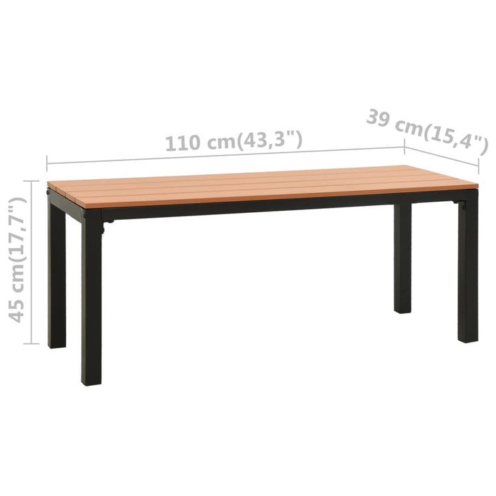 Trädgårdsbänk 110 Cm Stål Och Wpc