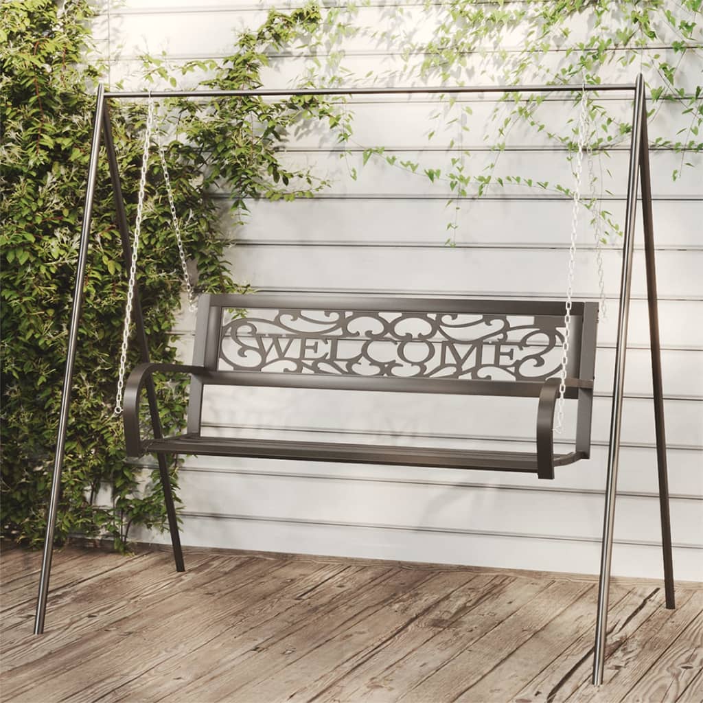 Gungbänk 125 Cm Stål Och Plast Svart