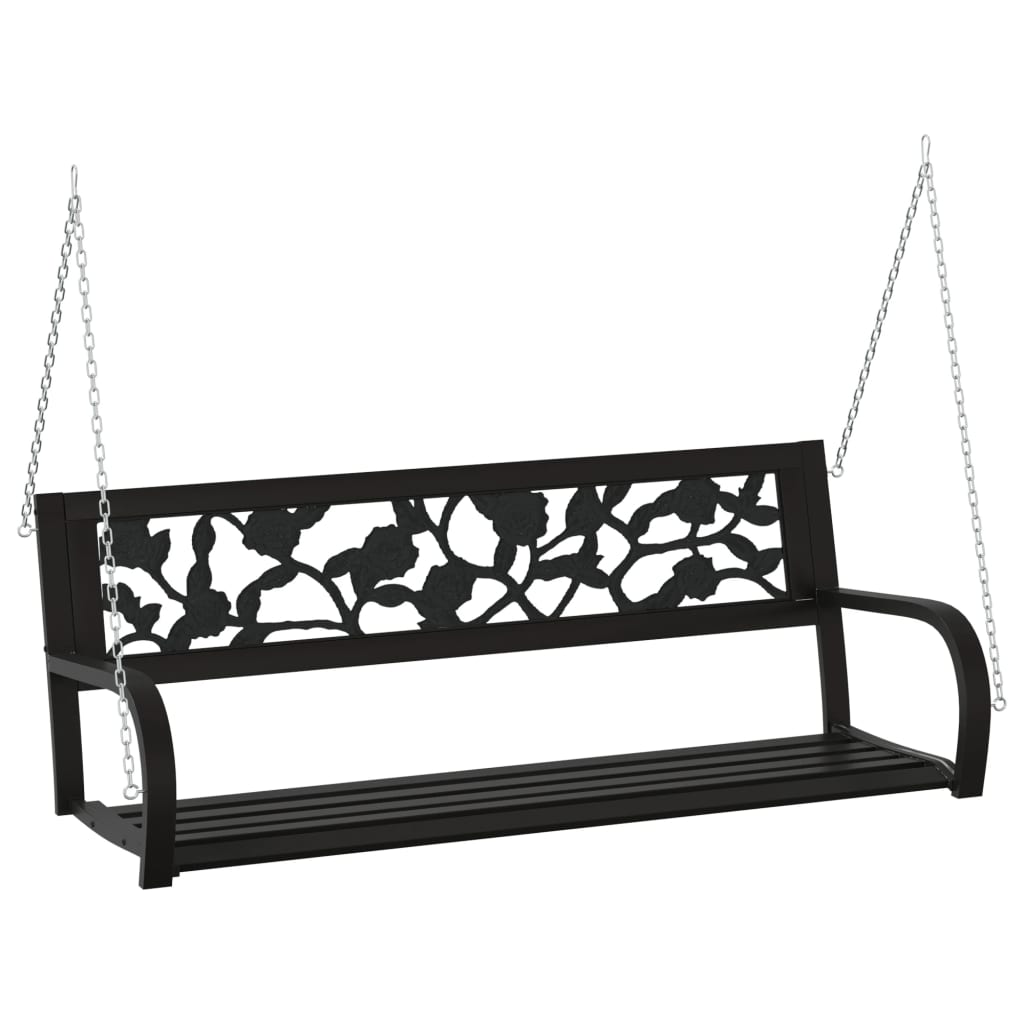 Gungbänk 125 Cm Stål Och Plast Svart
