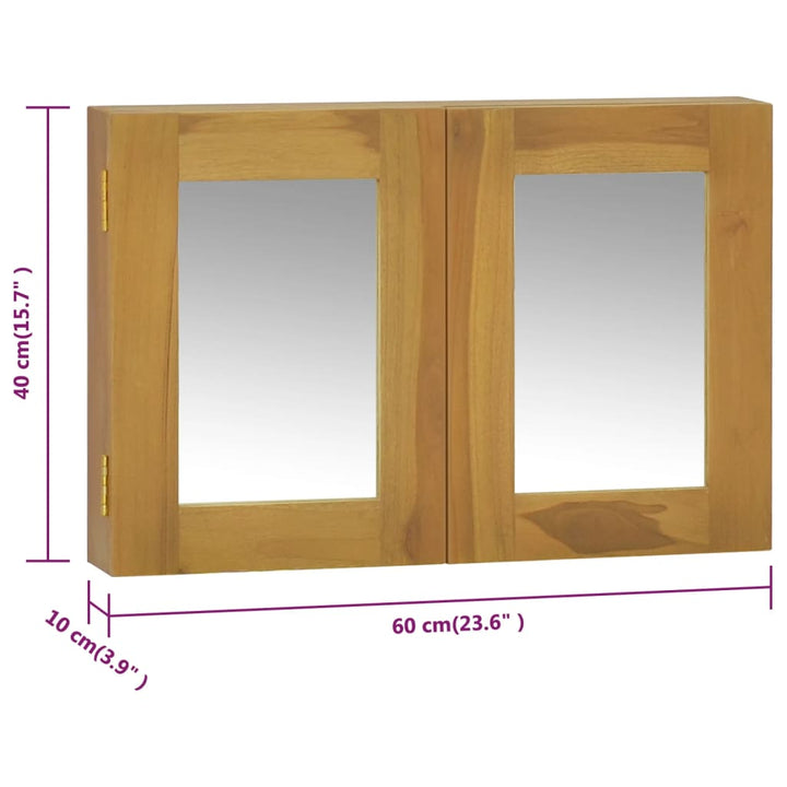 Spegelskåp 60X10X40 Cm Massiv Teak