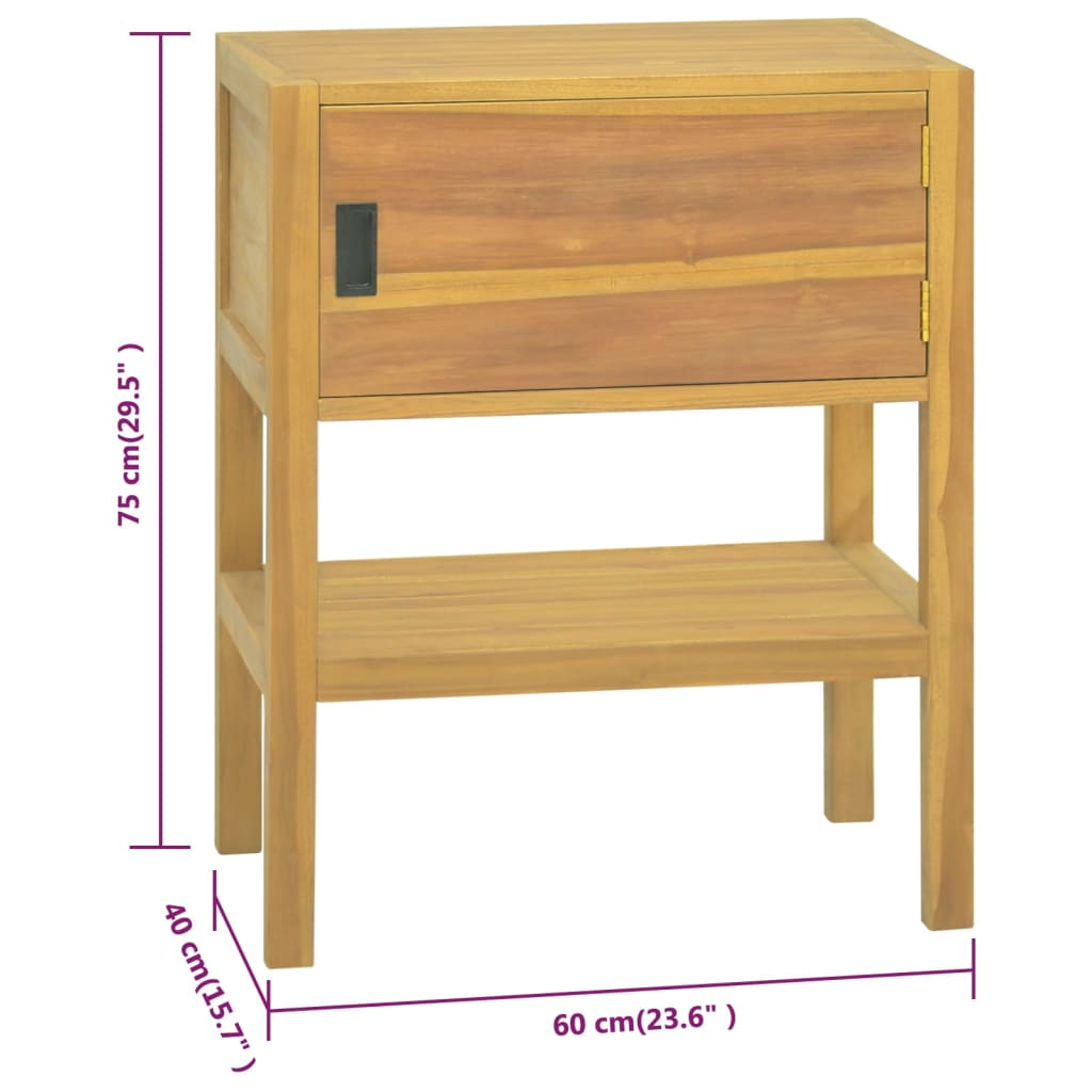 Badrumsskåp 60X40X75 Cm Massivt Teakträ