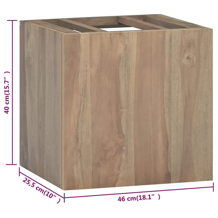 Väggmonterat Badrumsskåp 46X25,5X40 Cm Massiv Teak
