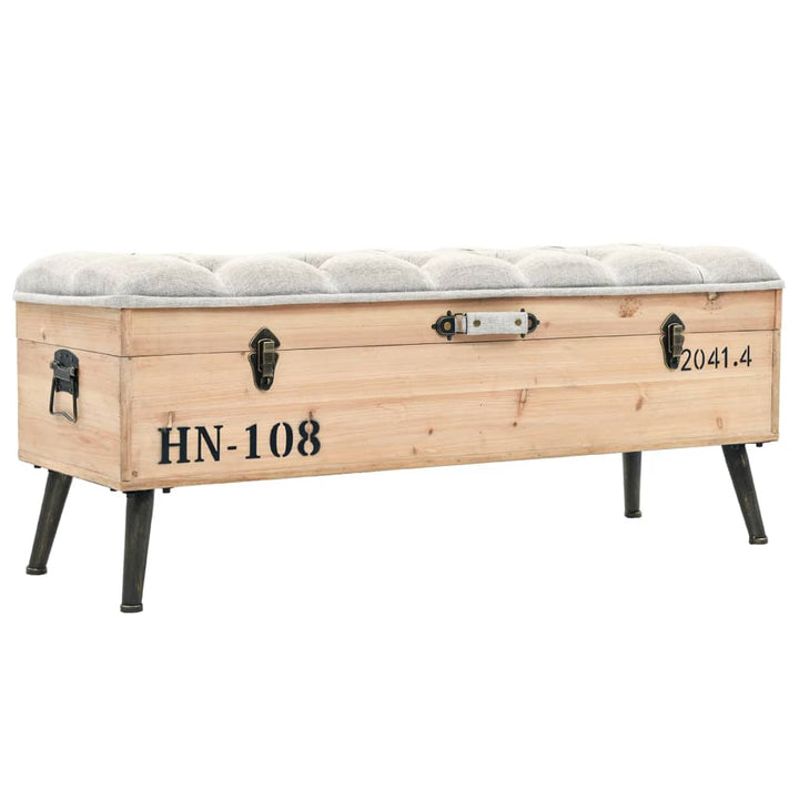 Förvaringsbänk 110 Cm Massivt Granträ