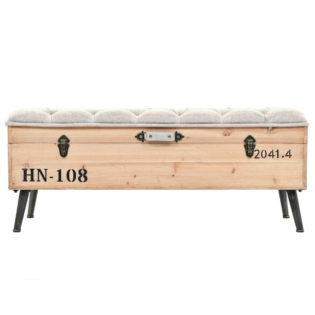 Förvaringsbänk 110 Cm Massivt Granträ