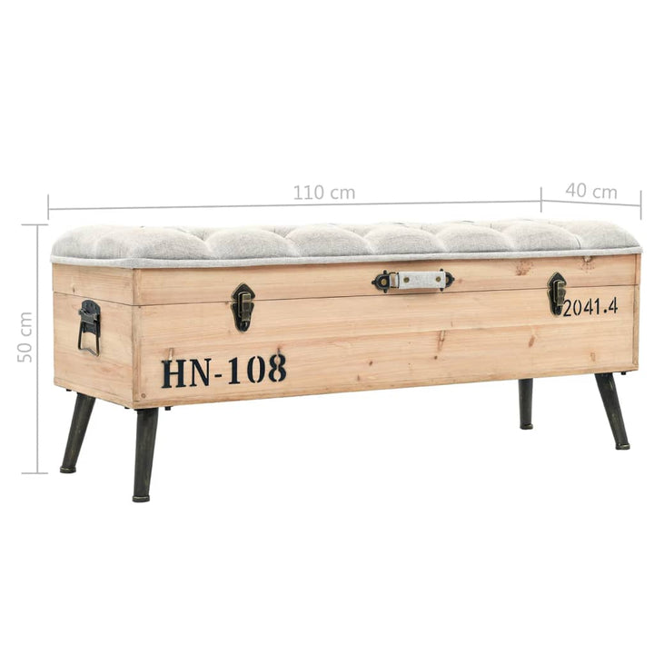 Förvaringsbänk 110 Cm Massivt Granträ