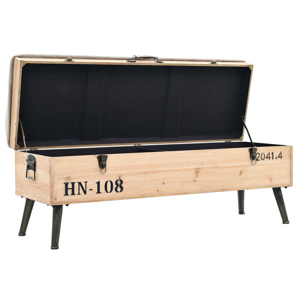 Förvaringsbänk 110 Cm Massivt Granträ