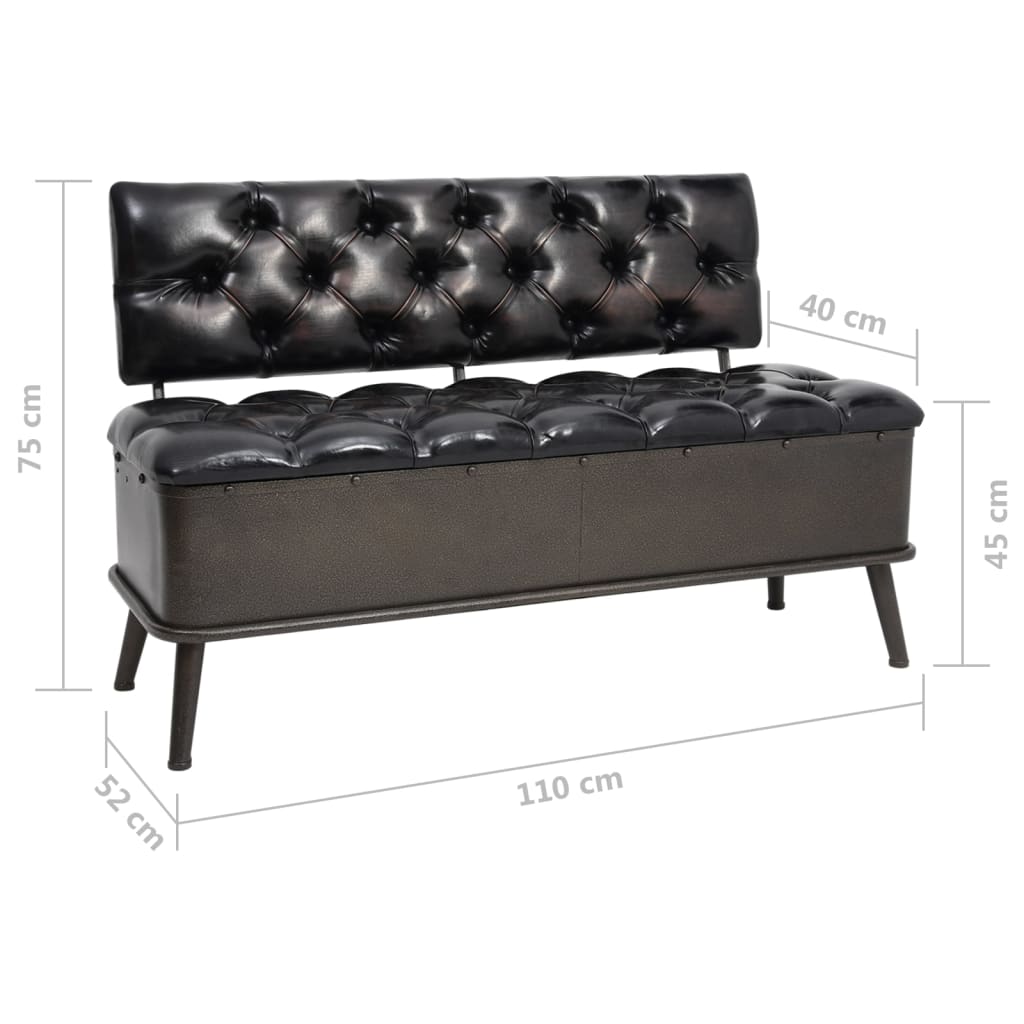 Förvaringsbänk Med Ryggstöd 110 Cm Konstläder