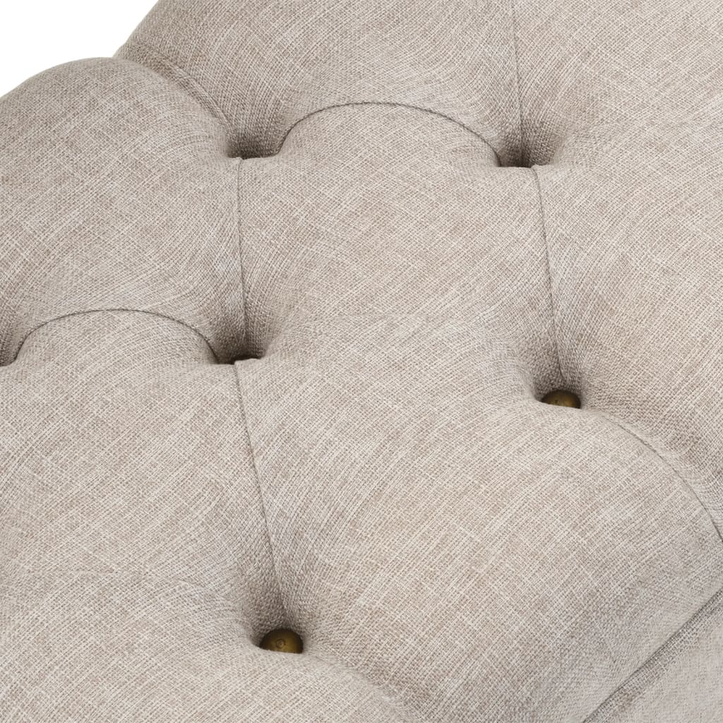 Förvaringsbänk Med Ryggstöd 110 Cm Gräddvit Tyg