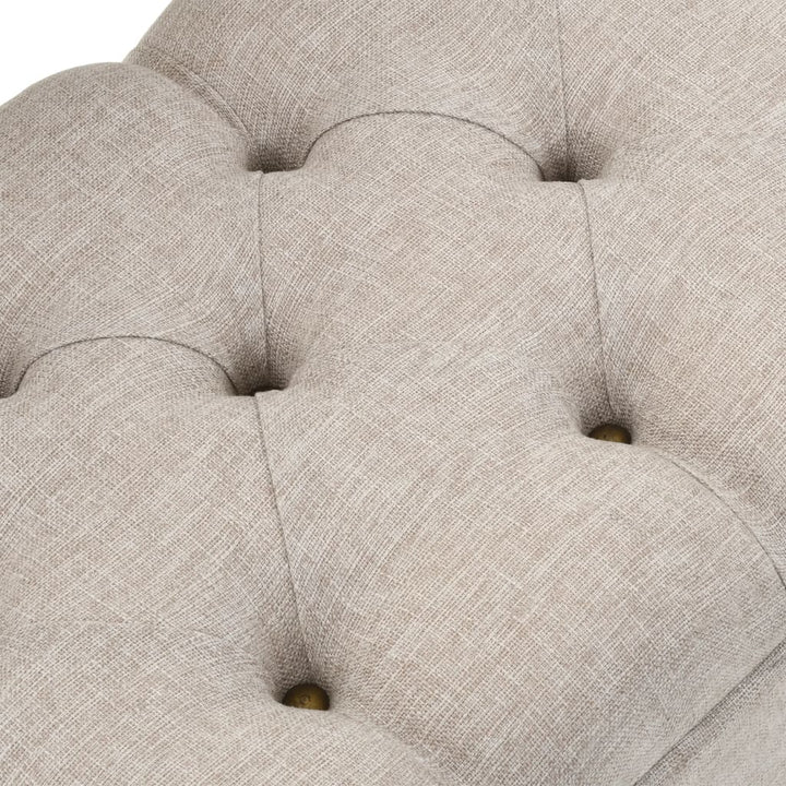 Förvaringsbänk Med Ryggstöd 110 Cm Gräddvit Tyg