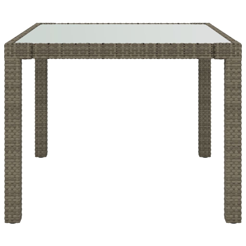 Utebord 90X90X75 Cm Härdat Glas Och Konstrotting Grå