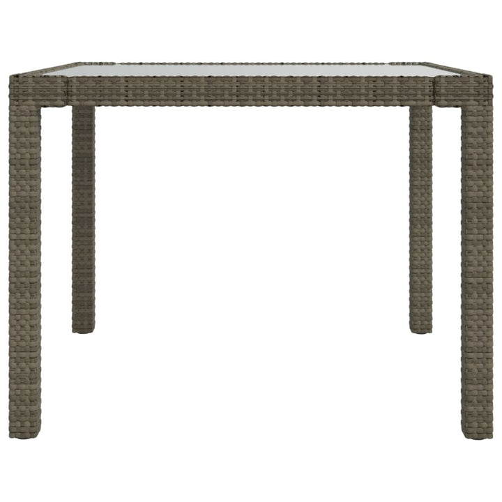 Utebord 90X90X75 Cm Härdat Glas Och Konstrotting Grå