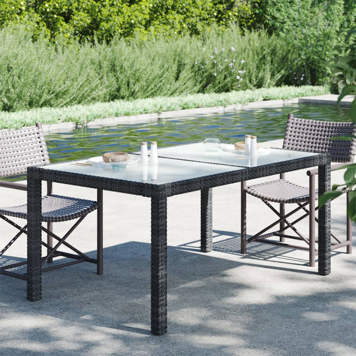 Utebord 90X90X75 Cm Härdat Glas Och Konstrotting Grå