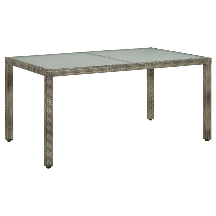 Trädgårdsbord 150X90X75 Cm Härdat Glas Och Konstrotting Grå