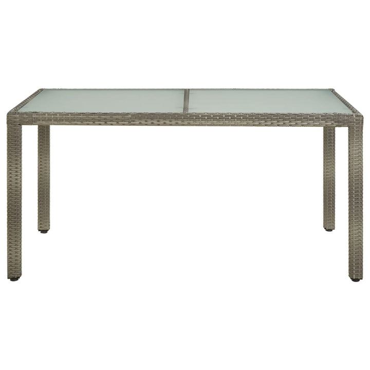 Trädgårdsbord 150X90X75 Cm Härdat Glas Och Konstrotting Grå