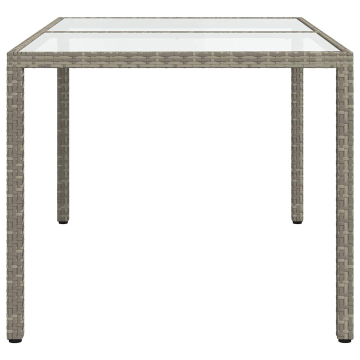 Trädgårdsbord 150X90X75 Cm Härdat Glas Och Konstrotting Grå