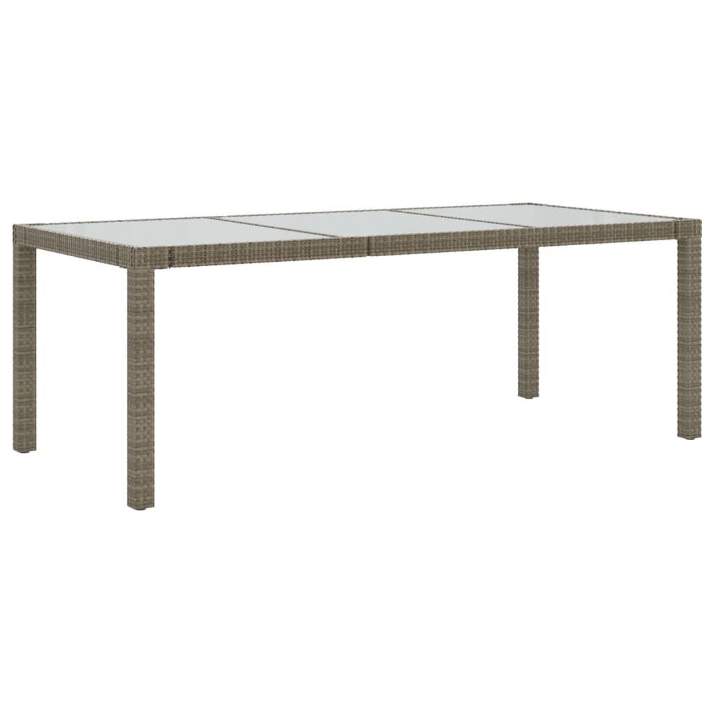 Trädgårdsbord 190X90X75 Cm Härdat Glas Och Konstrotting