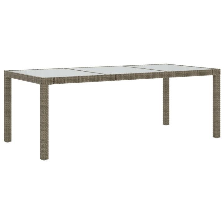 Trädgårdsbord 190X90X75 Cm Härdat Glas Och Konstrotting