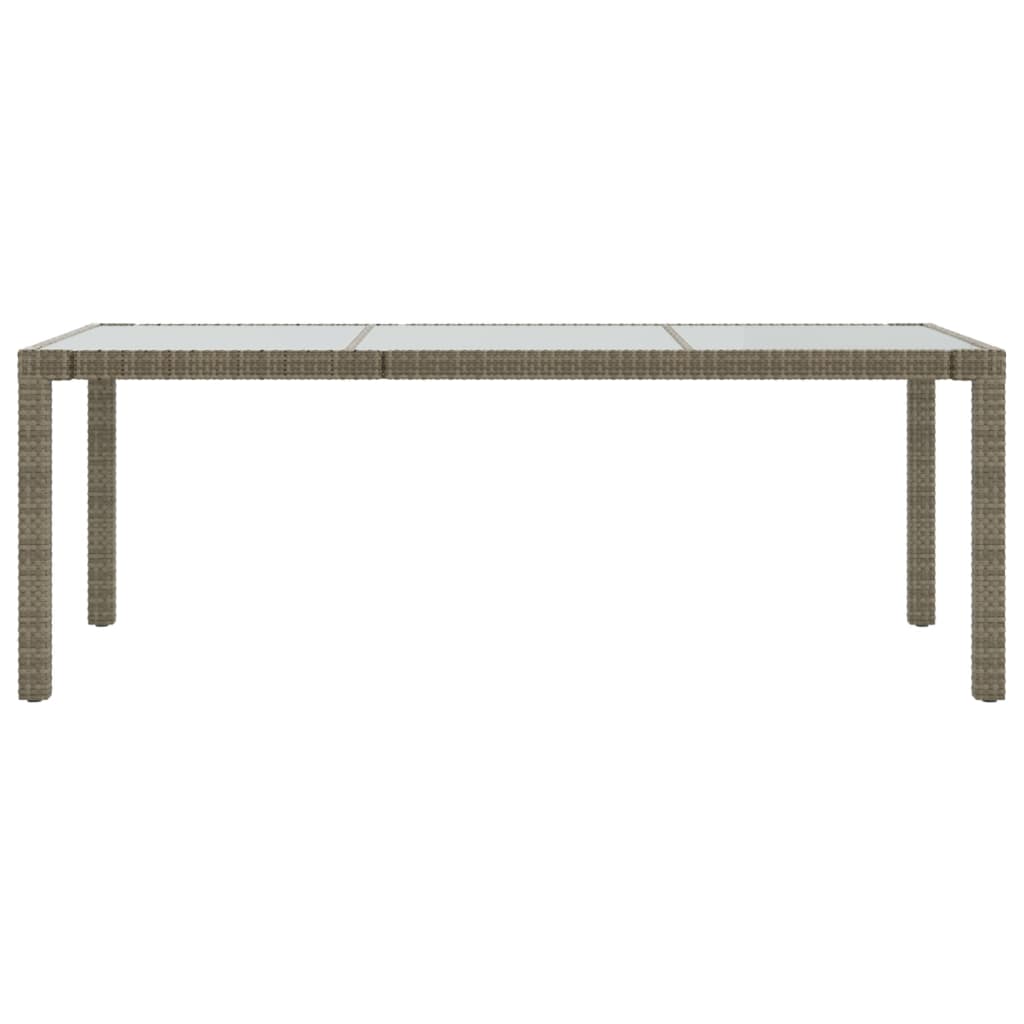 Trädgårdsbord 190X90X75 Cm Härdat Glas Och Konstrotting