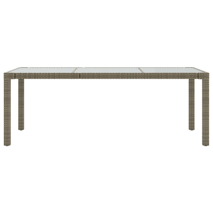 Trädgårdsbord 190X90X75 Cm Härdat Glas Och Konstrotting