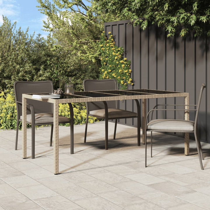Utebord 190X90X75 Cm Härdat Glas Och Konstrotting
