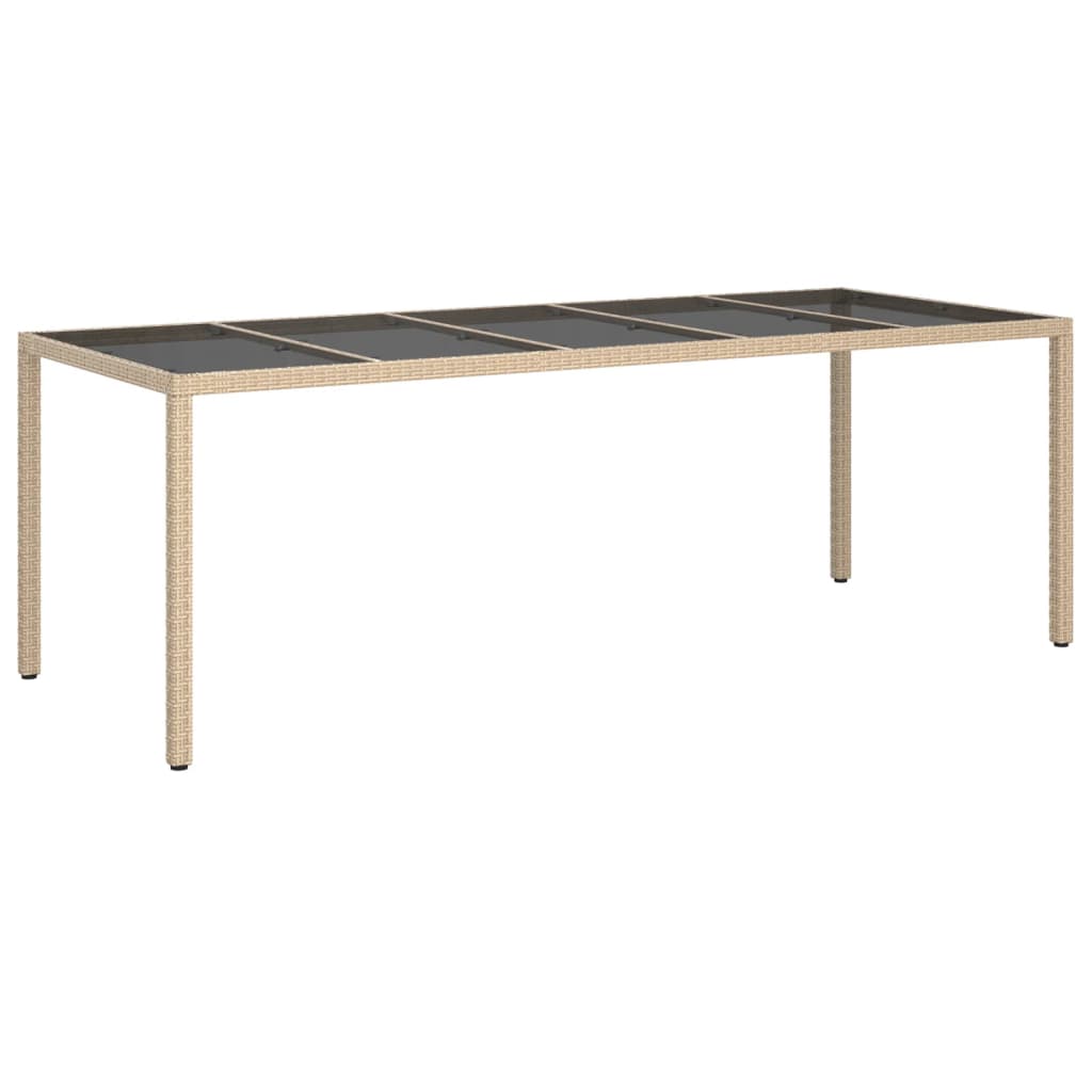 Trädgårdsbord 250X100X75 Cm Härdat Glas Och Konstrotting