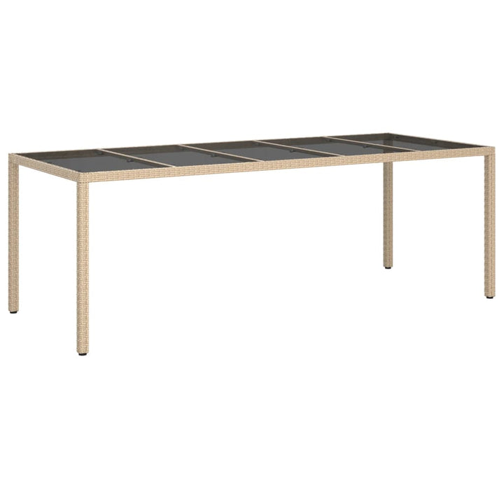 Trädgårdsbord 250X100X75 Cm Härdat Glas Och Konstrotting