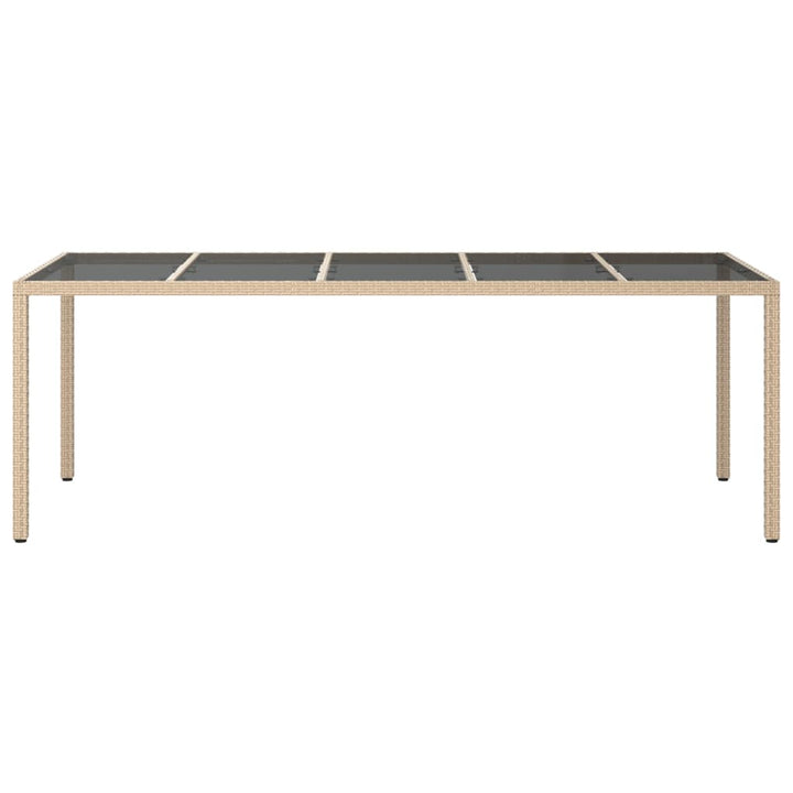 Trädgårdsbord 250X100X75 Cm Härdat Glas Och Konstrotting