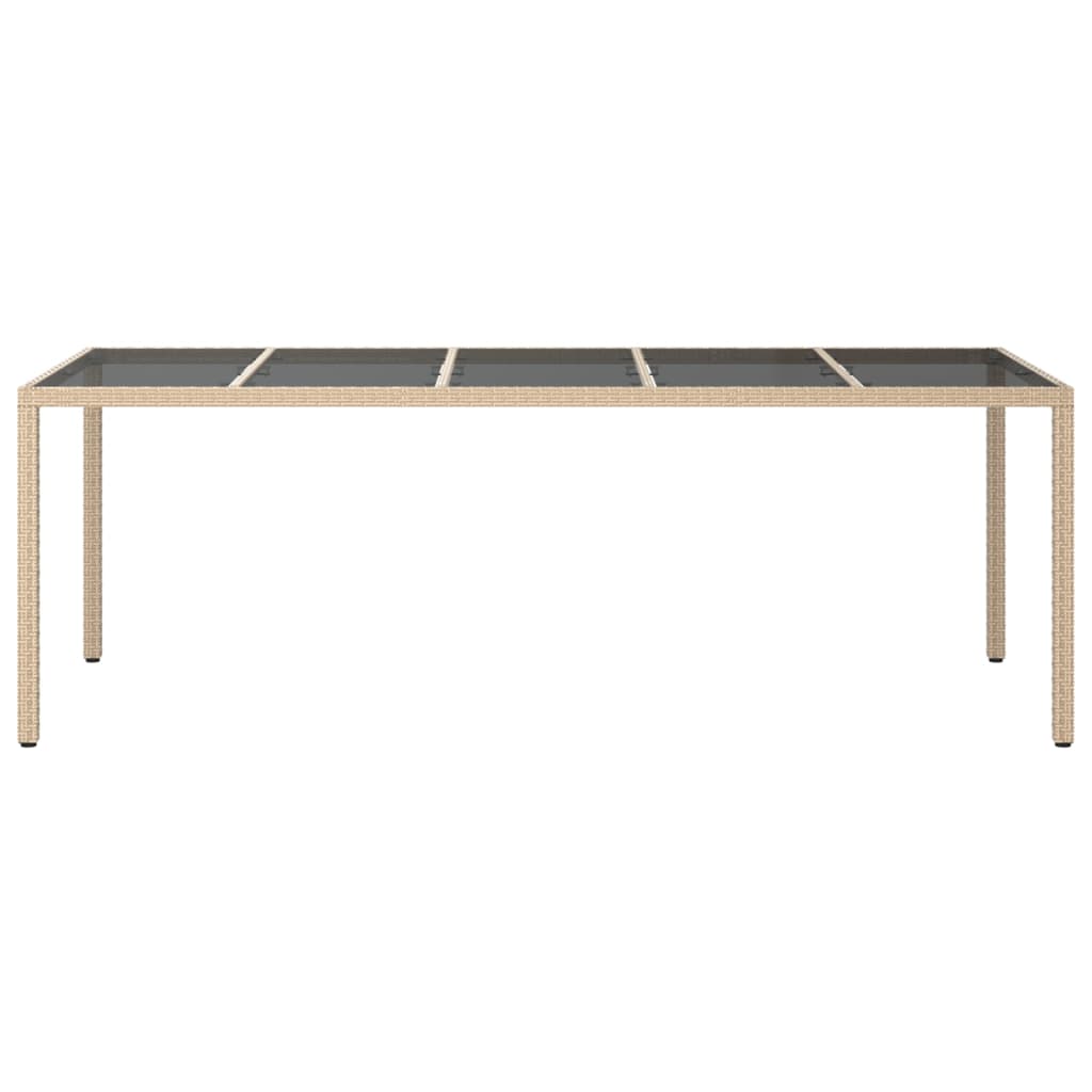 Trädgårdsbord 250X100X75 Cm Härdat Glas Och Konstrotting