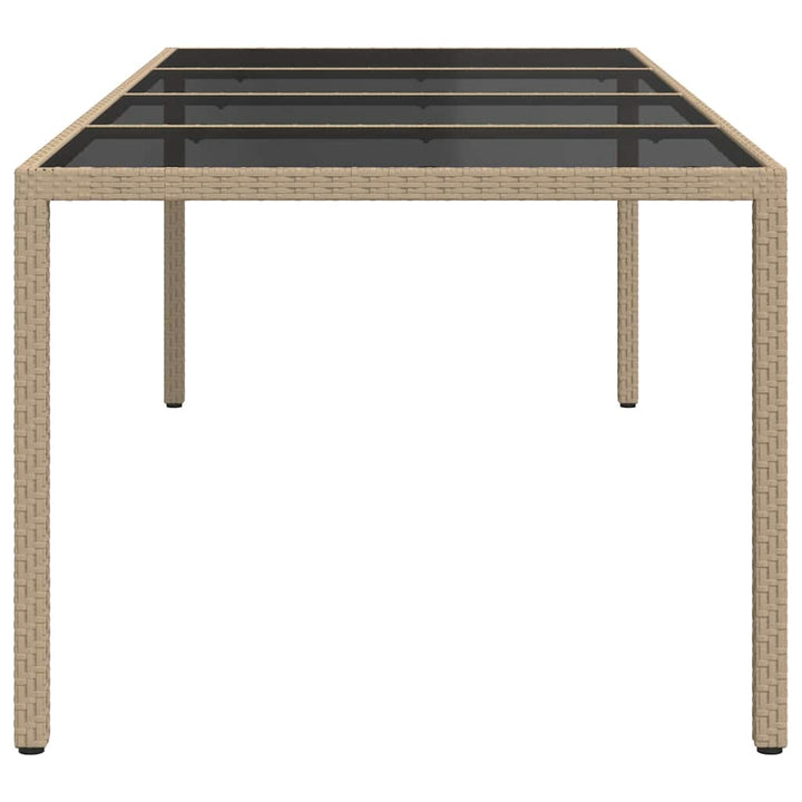 Trädgårdsbord 250X100X75 Cm Härdat Glas Och Konstrotting