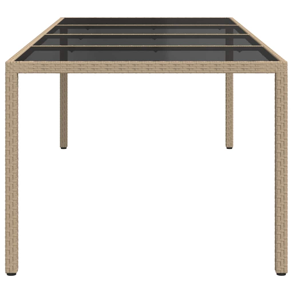 Trädgårdsbord 250X100X75 Cm Härdat Glas Och Konstrotting