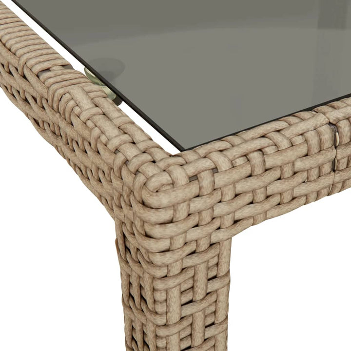Trädgårdsbord 250X100X75 Cm Härdat Glas Och Konstrotting
