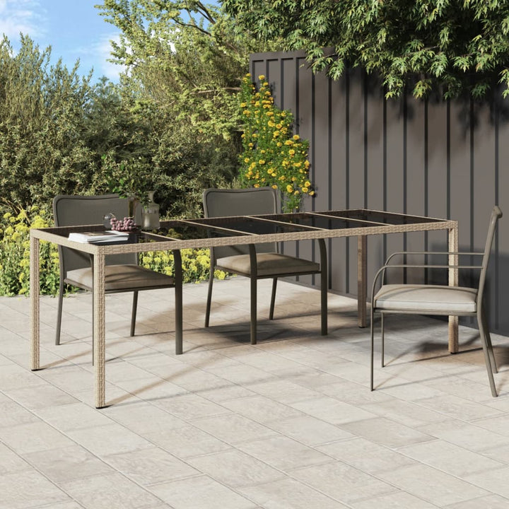 Utebord 250X100X75 Cm Härdat Glas Och Konstrotting