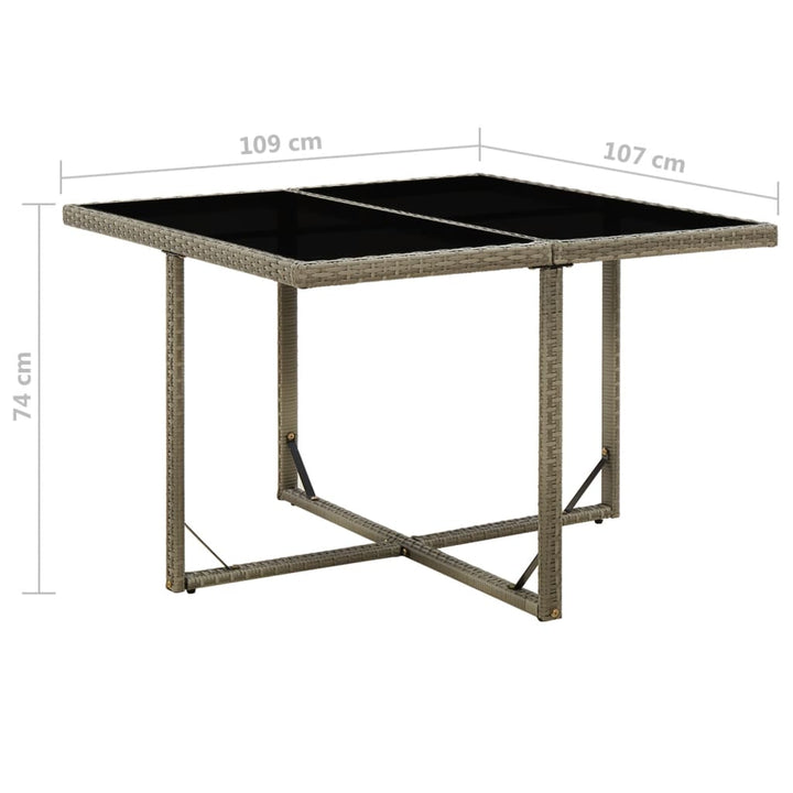 Trädgårdsbord 109X107X74 Cm Konstrotting Och Glas