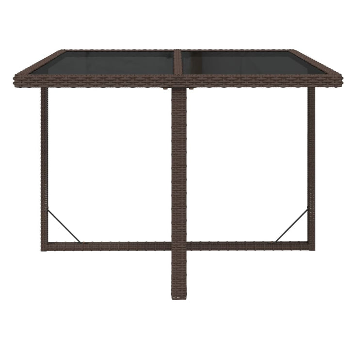 Trädgårdsbord 109X107X74 Cm Konstrotting Och Glas