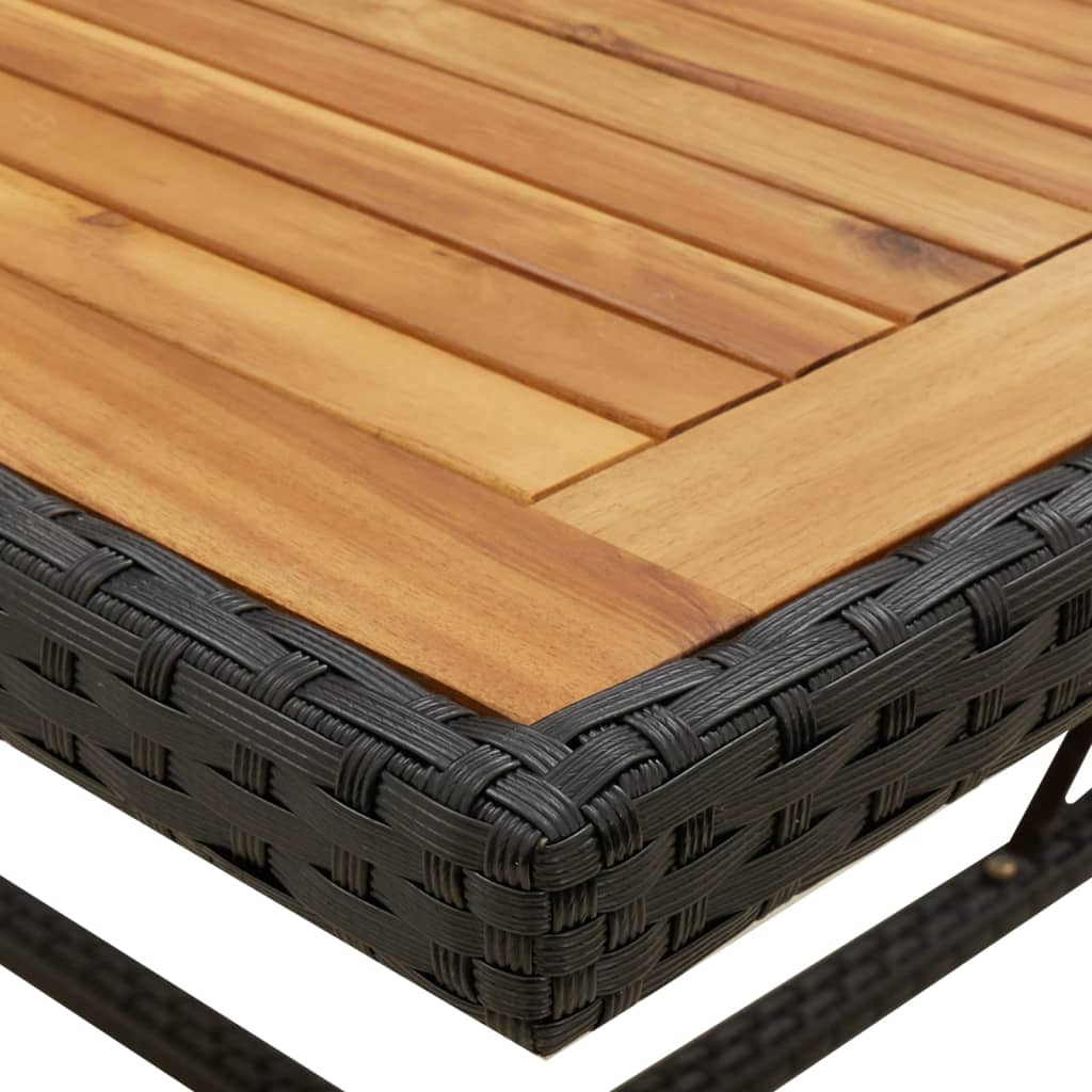 Trädgårdsbord 109X107X74 Cm Konstrotting &amp; Massiv Akacia